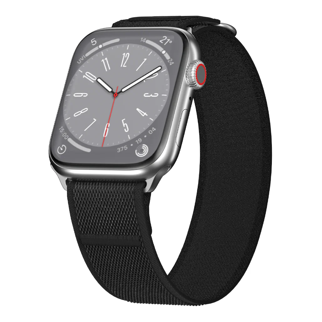 SwitchEasy Flex Woven Nylon Apple Watch Loop 38mm/40mm/41mm - Black - Image 3