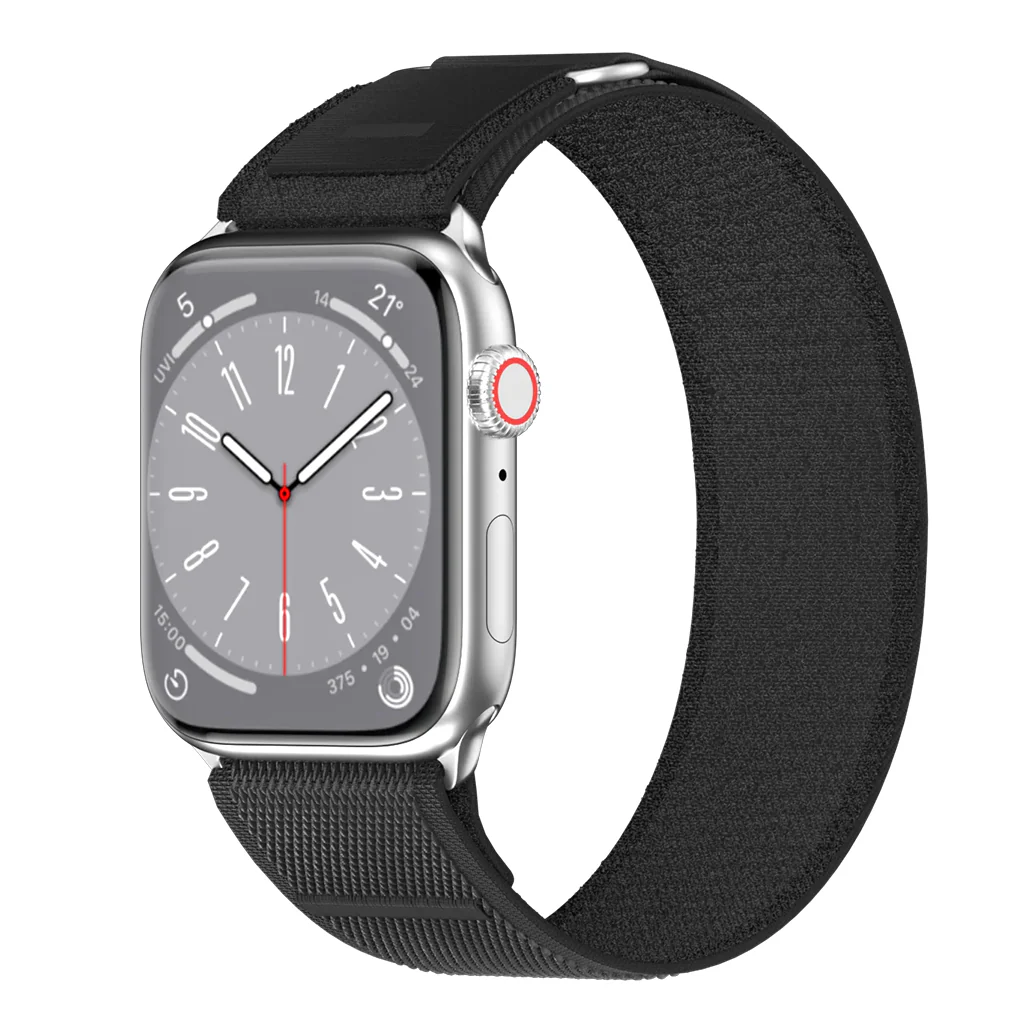SwitchEasy Flex Woven Nylon Apple Watch Loop 38mm/40mm/41mm - Black - Image 5