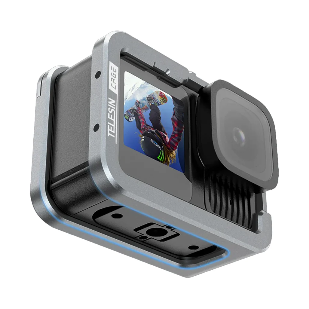 TELESIN Aluminum Protective Cage for GoPro Hero 13 – Full Body Housing with Cold Shoe Mount, HDMI/USB Access, Quick Release Compatible - Image 2