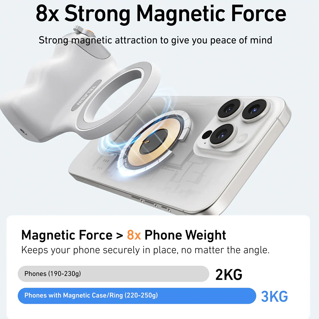 Telesin Fun Shot Magnetic Phone Grip – Ultra-Strong N52 Magnets, Ergonomic Handheld Design with telesin original light - Image 13