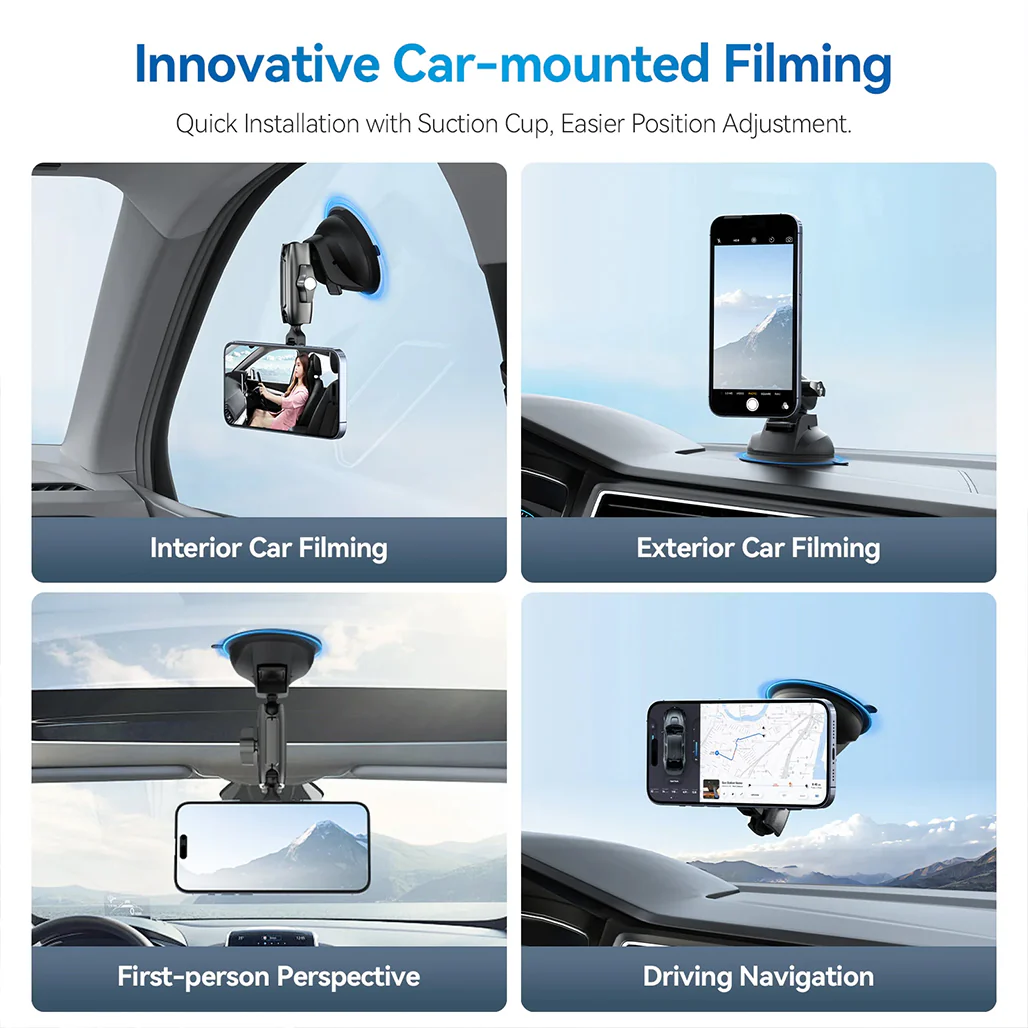 TELESIN Magnetic Suction Car Phone Mount – Stable Car Filming & Navigation - Image 9