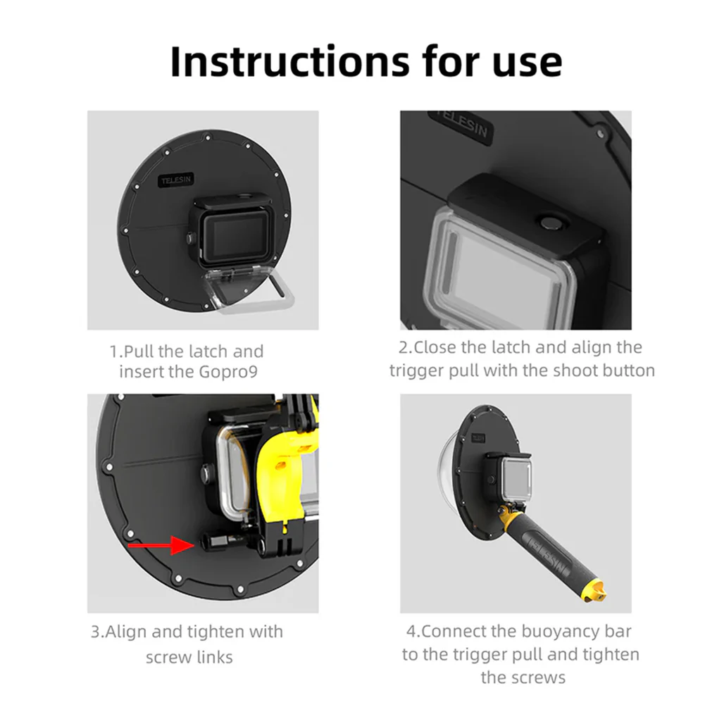 Telesin Waterproof Dome Port for GoPro HERO 9/10/11/12/13 - Image 9