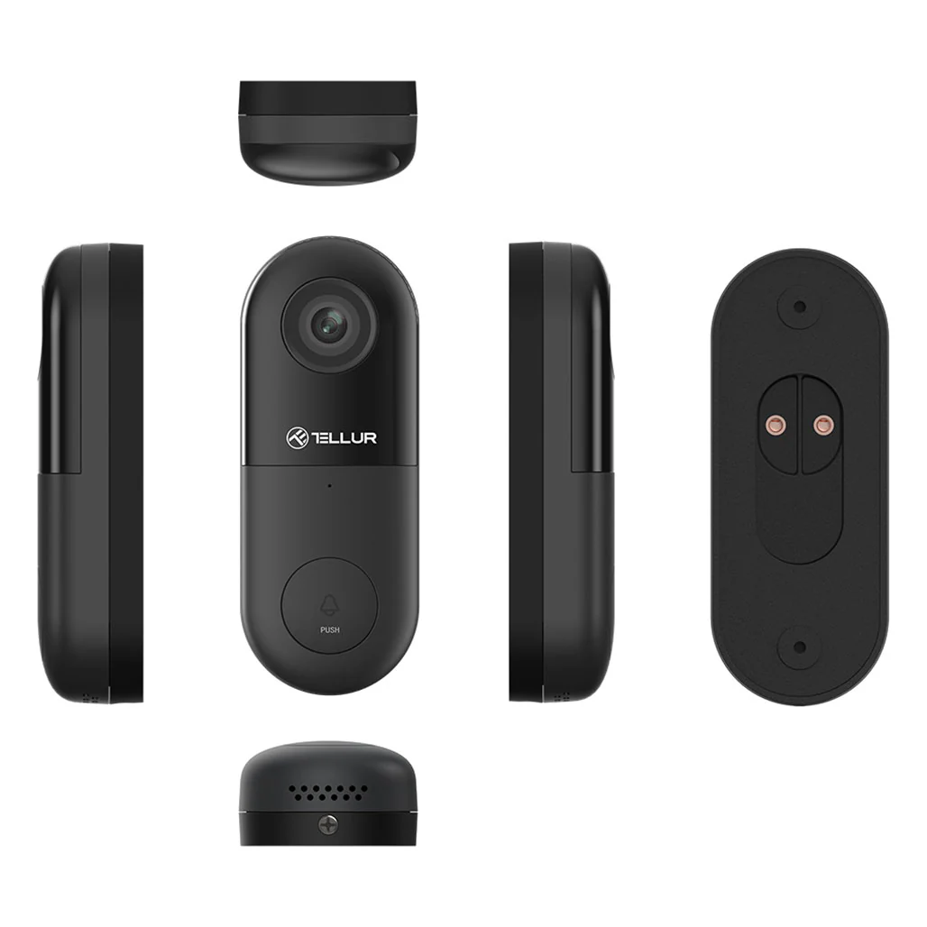 Tellur Video Doorbell WiFi - Full HD 1080P, Night Vision, Two-Way Audio, IP54 Weatherproof - Black - Image 4