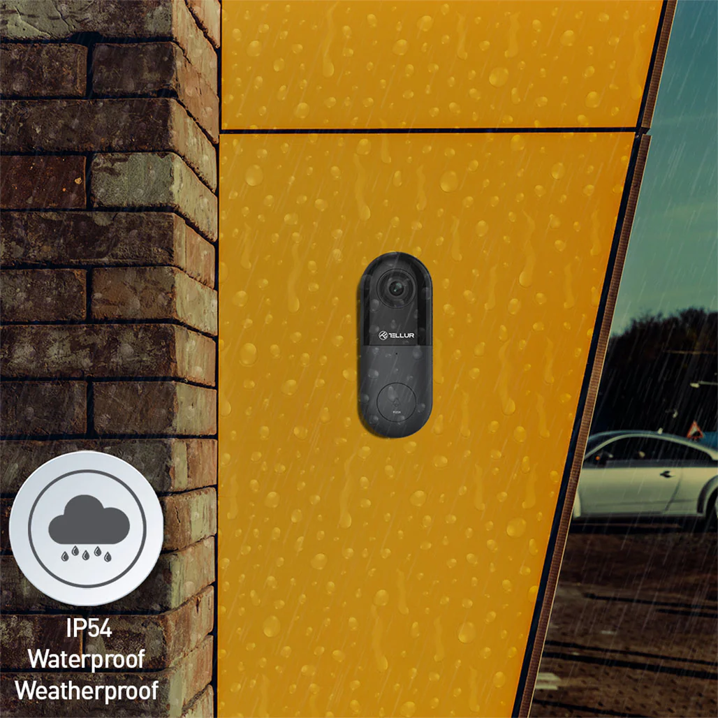 Tellur Video Doorbell WiFi - Full HD 1080P, Night Vision, Two-Way Audio, IP54 Weatherproof - Black - Image 7