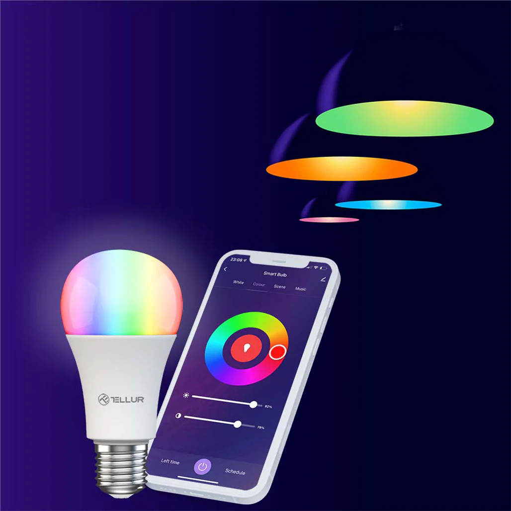 Tellur WiFi Smart Bulb E27 - 9W, Dimmable, White/Warm/RGB - Image 3