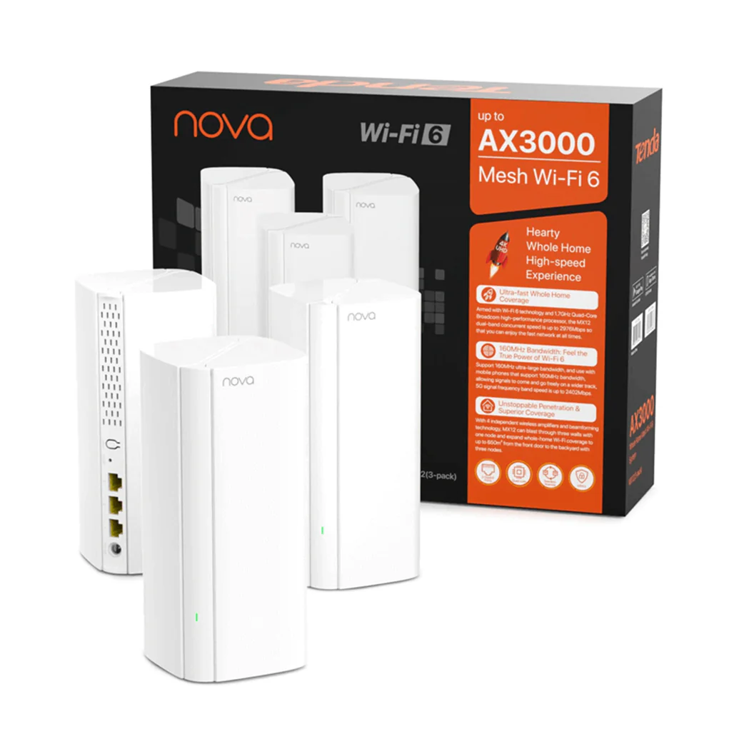 Tenda Nova EX12 AX3000 Whole-Home Mesh WiFi-6 System (3-Pack) - Image 2