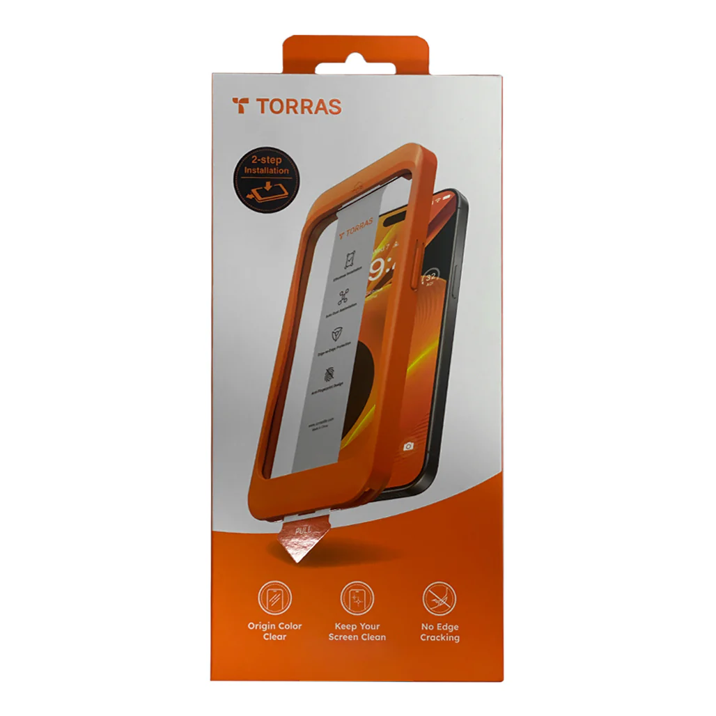 Torras Install Master Screen Protector for iPhone 16 Pro - Clear, Drop-Tested, Anti-Fingerprint Protection