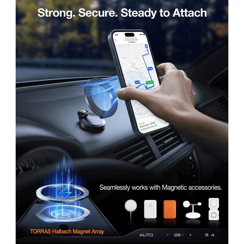 Torras Pstand for iPhone 15 Pro Max - Ultra-Slim Case with Built-In Stand and Enhanced Magnetic Charging - Image 7