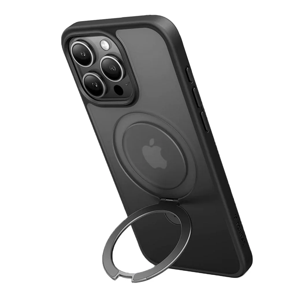 Torras UPRO Ostand Black MagSafe Case for iPhone 15 Pro – 360° Kickstand with Enhanced Protection and Fast Wireless Charging - Image 2