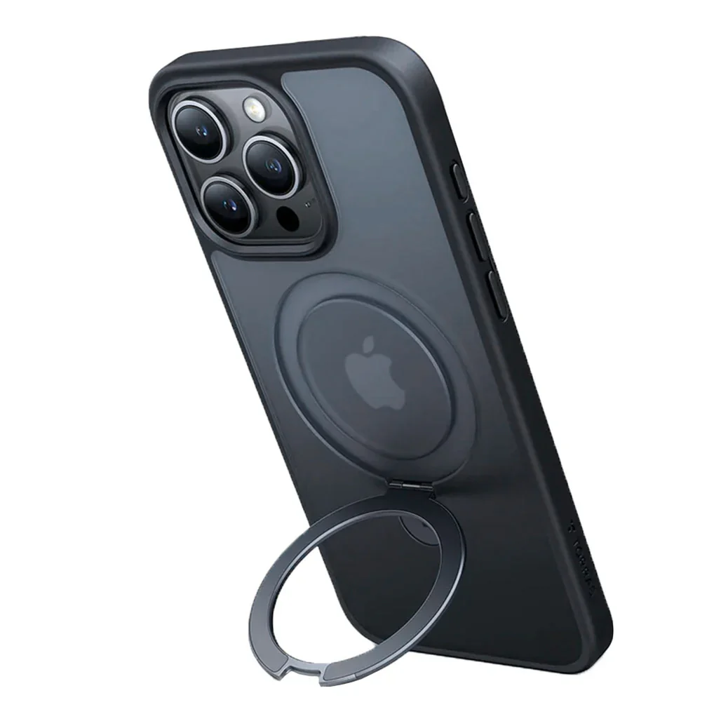 Torras UPRO Ostand Black MagSafe Case for iPhone 15 Pro Max – 360° Kickstand with Military-Grade Protection and Enhanced Wireless Charging - Image 2