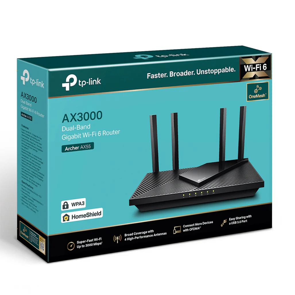 TP-Link Archer AX55 - AX3000 Dual-Band Gigabit Wi-Fi 6 Router - Image 4