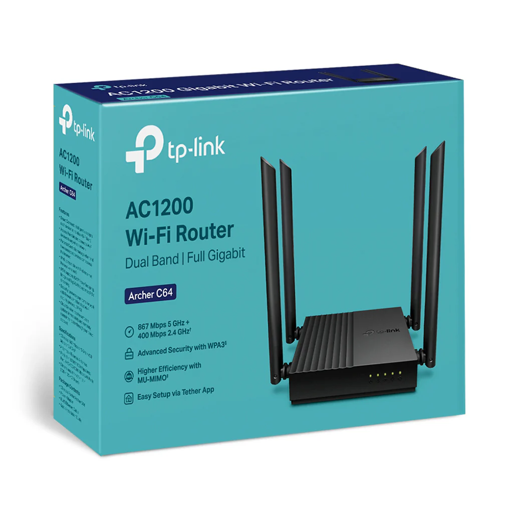 TP-Link Archer C64 - AC1200 Wireless MU-MIMO WiFi Router - Image 5