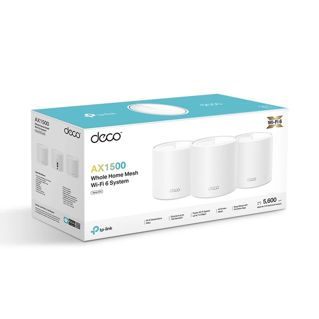TP-Link Deco X10 - AX1500 Whole Home Mesh Wi-Fi 6 System (3 Pack) - Image 2