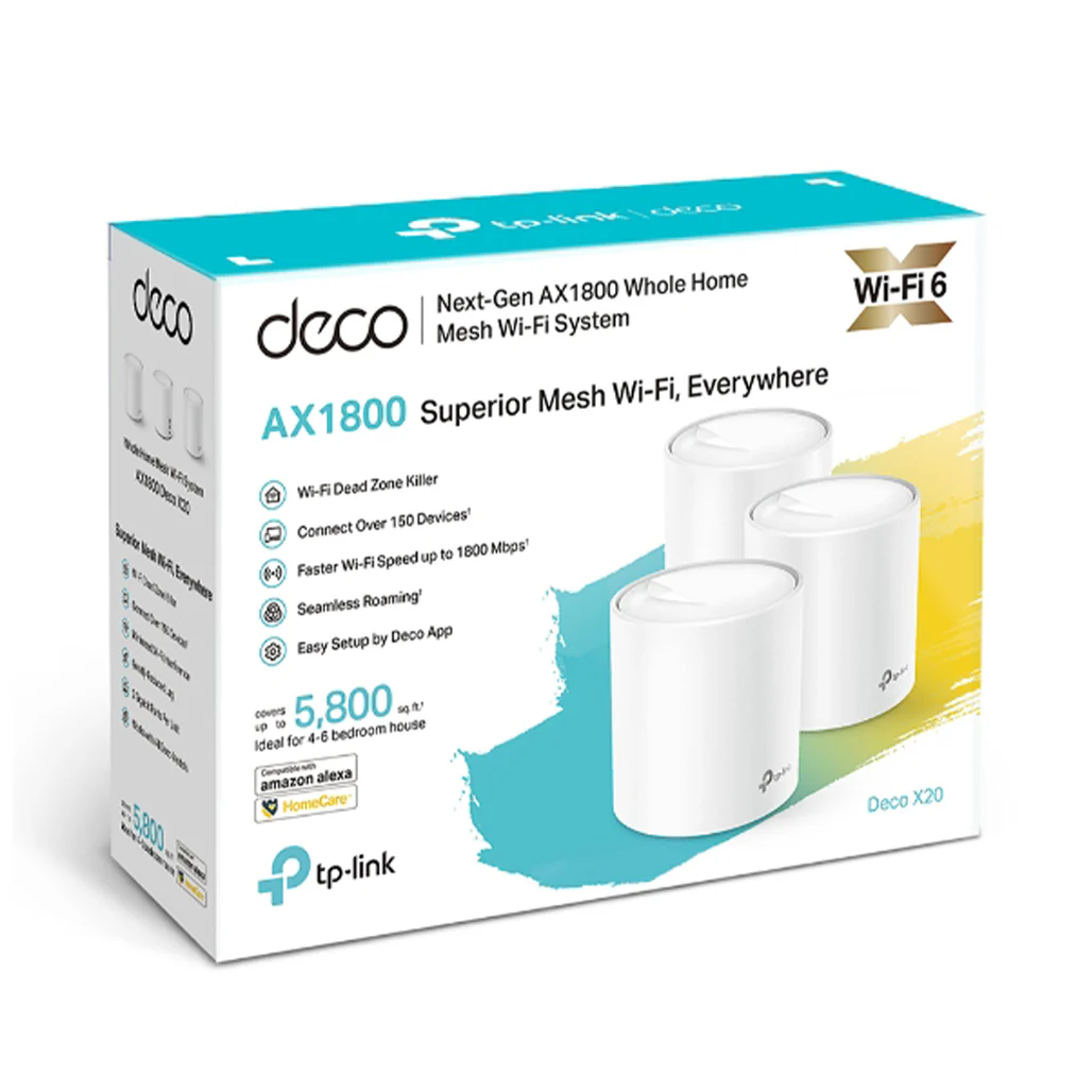 TP-Link Deco X20 - AX1800 Whole Home Mesh Wi-Fi 6 System (3 Pack) - Image 3