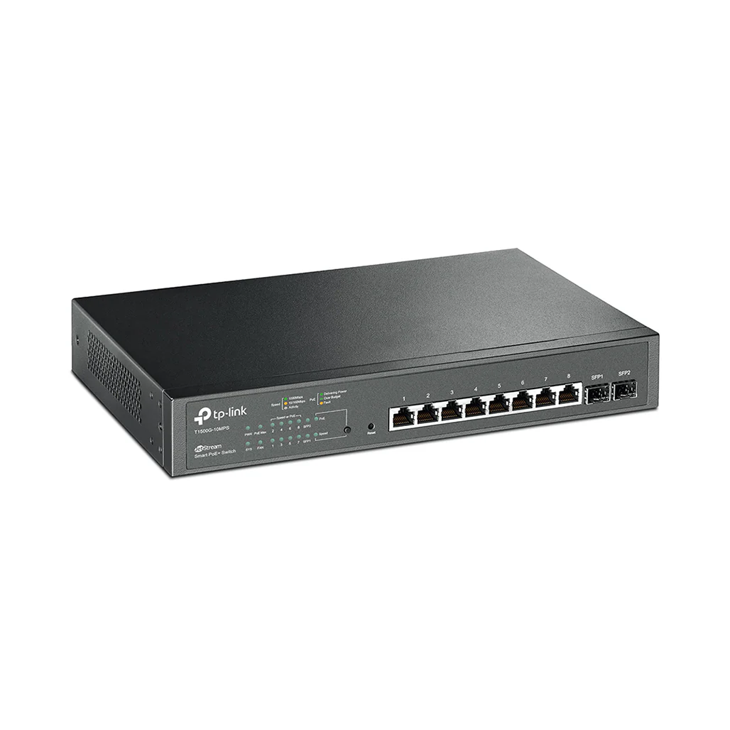 TP-Link T1500G-10MPS - JetStream 8-Port Gigabit Smart PoE+ Switch with 2 SFP Slots - Image 2