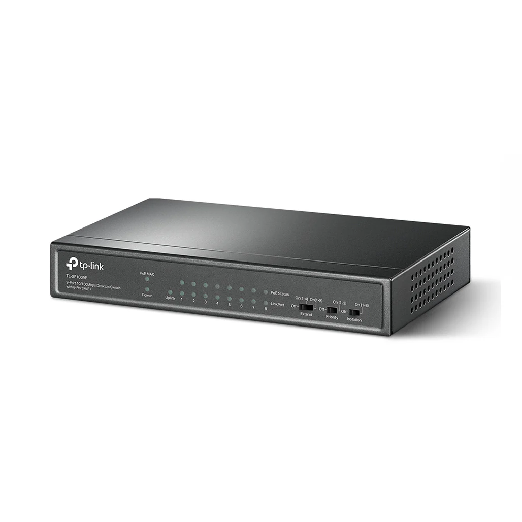 TP-Link TL-SF1009P - 9-Port 10/100Mbps Desktop Switch with 8-Port PoE+ - Image 2