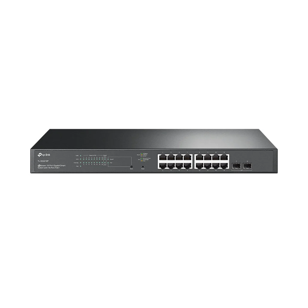 TP-Link TL-SG2218P - JetStream 18-Port Gigabit Smart Switch with 16 PoE+ Ports and Omada SDN Integration