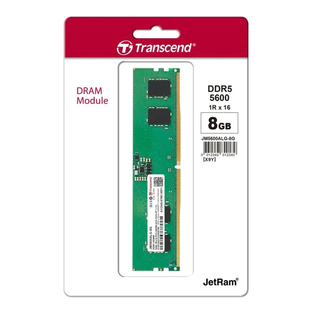 Transcend DDR5-5600 U-DIMM JetRam | High-Speed, Energy-Efficient RAM with On-Die ECC
