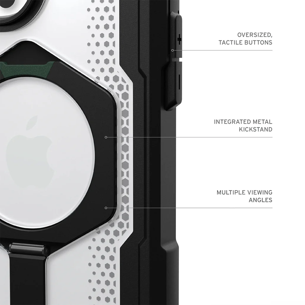 UAG Plasma XTE iPhone 16 Pro Case - Black/Clear | Durable, MagSafe-Compatible Case with Kickstand and 20 ft Drop Protection - Image 7