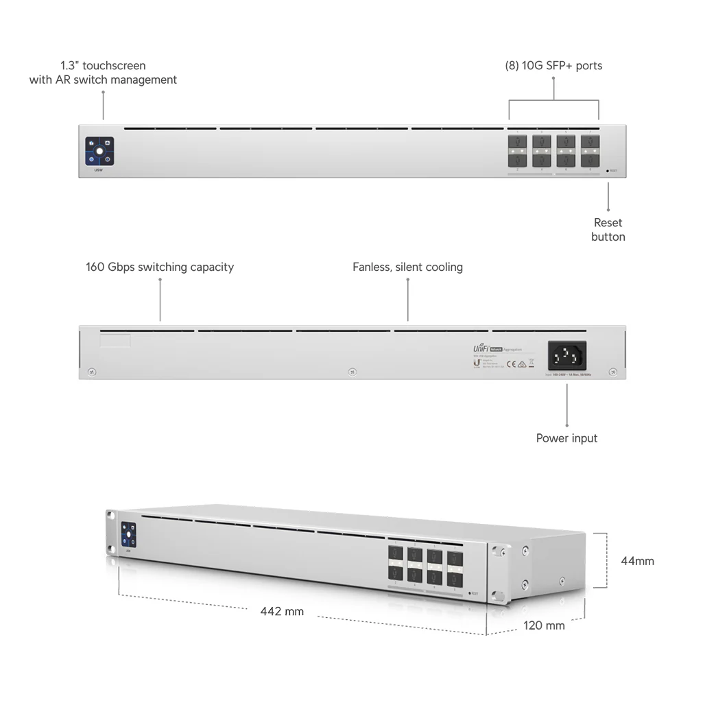 Ubiquiti UniFi USW-Aggregation - 8-Port Layer 2 Switch - Image 3