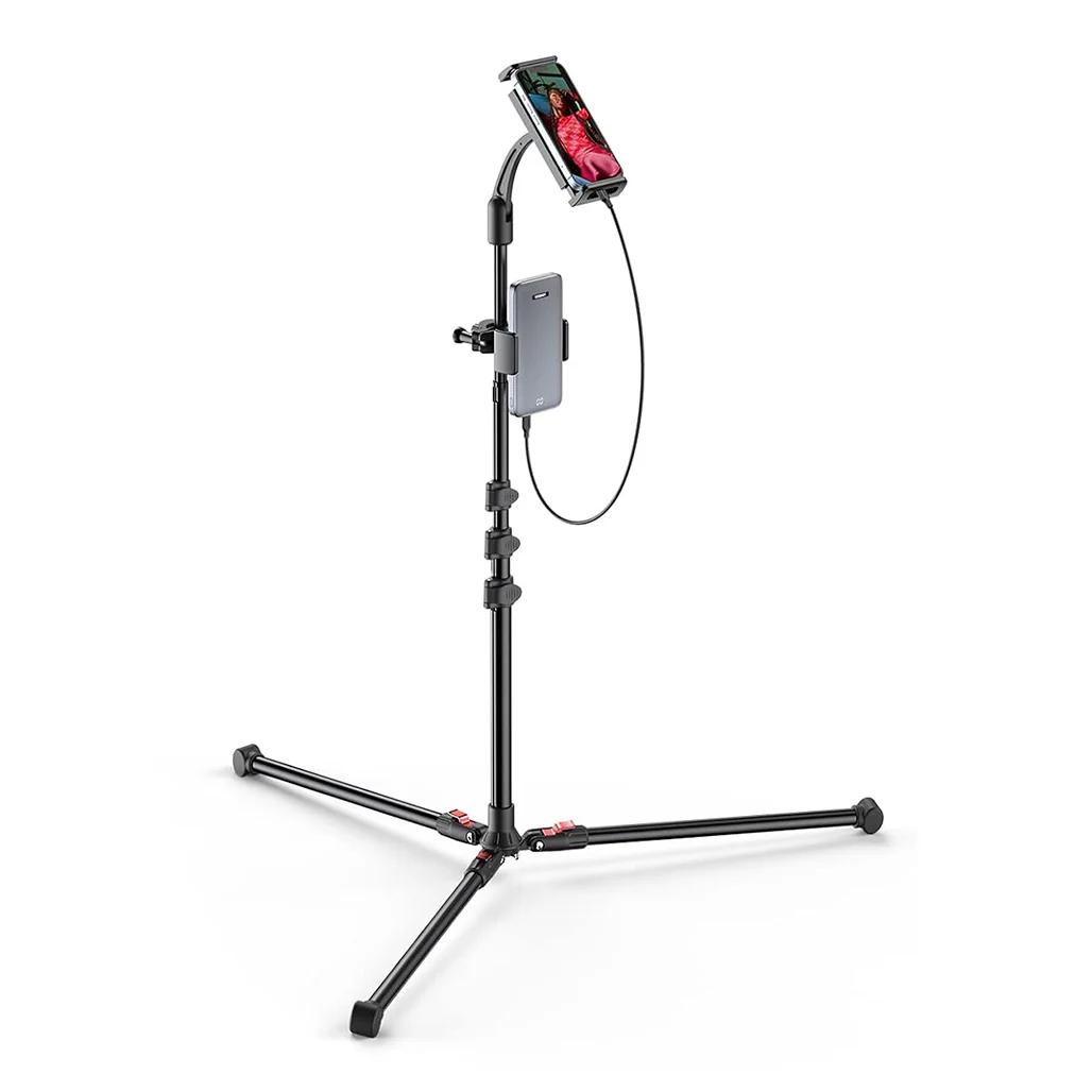 UGREEN 1.7m Adjustable Tripod Stand for Phone and Tablet | Dual Holders, 360° Adjustment, Aluminum Sturdy Base - Image 2