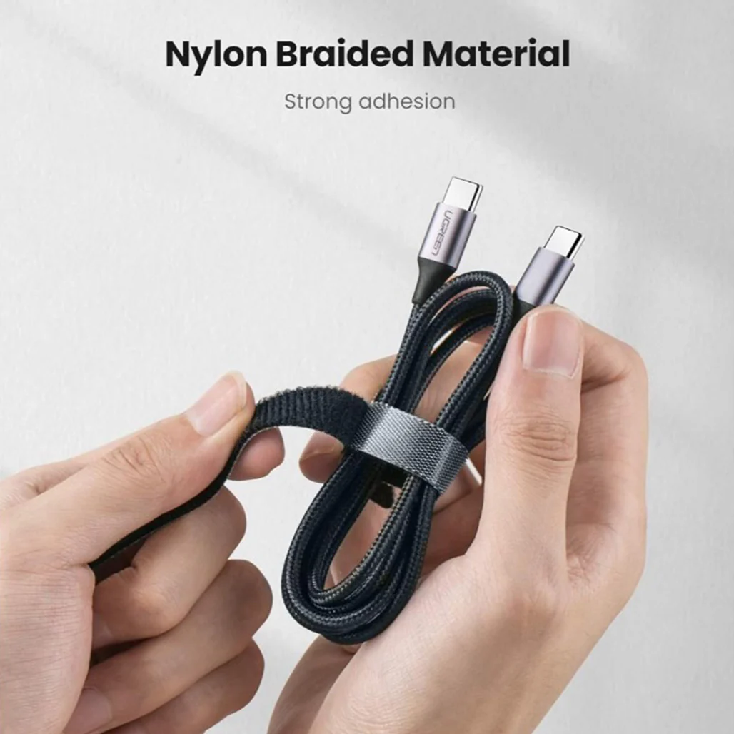 UGREEN 20-Pack Cable Management Tie – 18cm x 1.2cm Hook and Loop, Reusable Nylon Ties for Cable Organization - Image 2