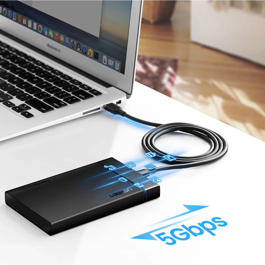 Ugreen 20881 USB-A 3.0 / USB-C 3A cable 0.5m - black - Image 9