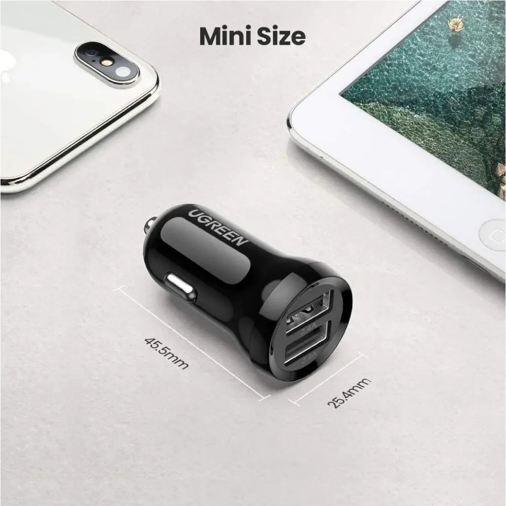 Ugreen 24W Dual USB Car Charger 4.8A Fast Charging Adapter - Image 5