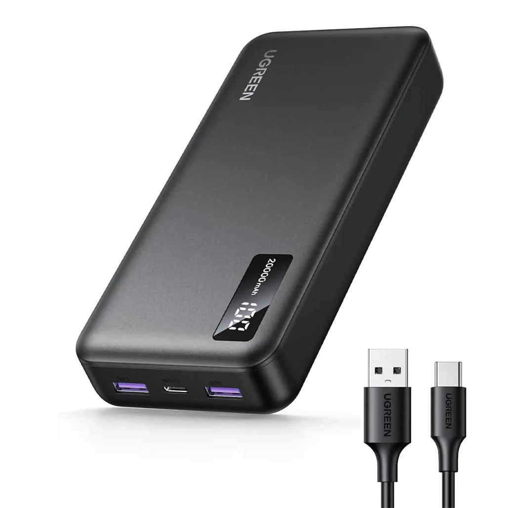 UGREEN 25683 Power Bank – 20,000mAh Fast Charging Battery with PD 3.0 (22.5W) for iPhone 15 Pro & Multiple Devices