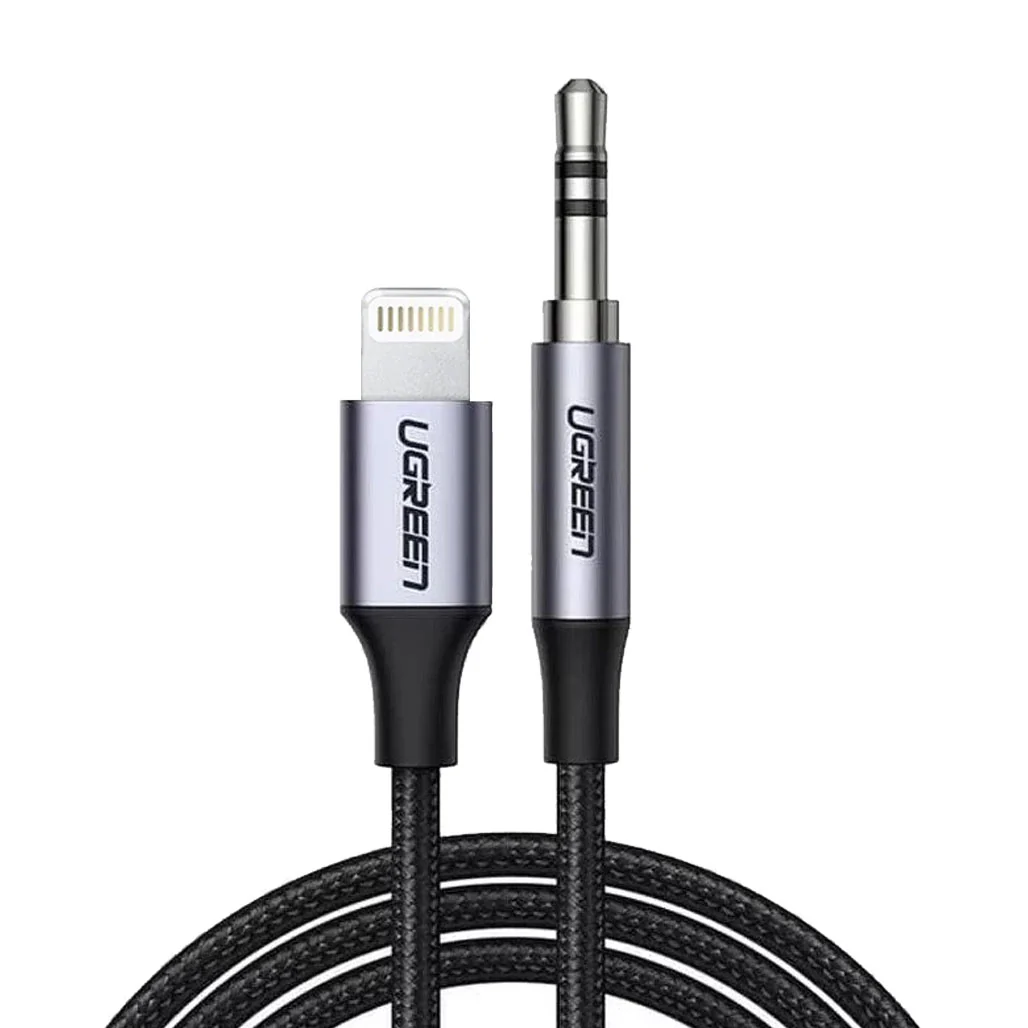 UGreen 3.5mm Audio Cable Lightning – Apple MFi Certified, High-Quality Sound, Durable, Tangle-Free