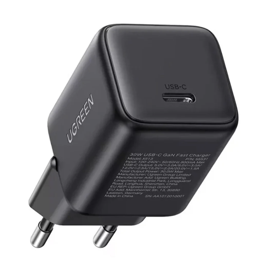 UGREEN 30W GaN USB-C Fast Charger – Smart Power Adapter for Phones, Tablets & MacBook Air