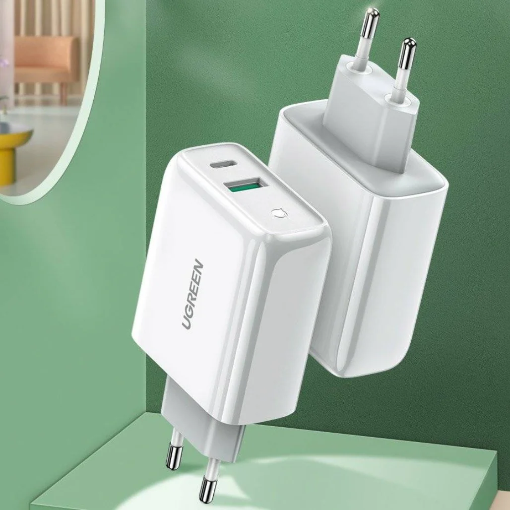 Ugreen 38W Dual-Port USB-C + USB-A Fast Charger – Smart Wall Charger (EU Plug) - Image 8