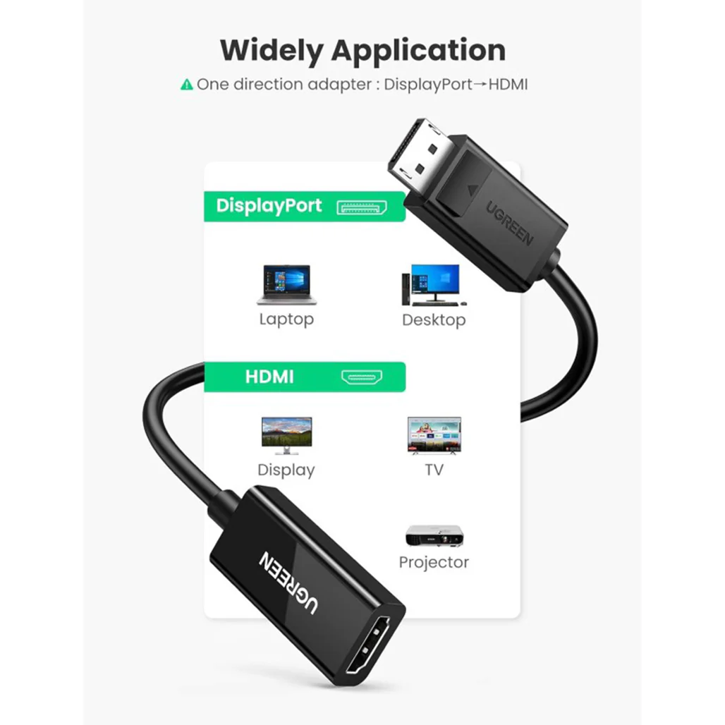 UGREEN 4K DisplayPort to HDMI Adapter – High-Resolution Video & Audio Converter - Image 2