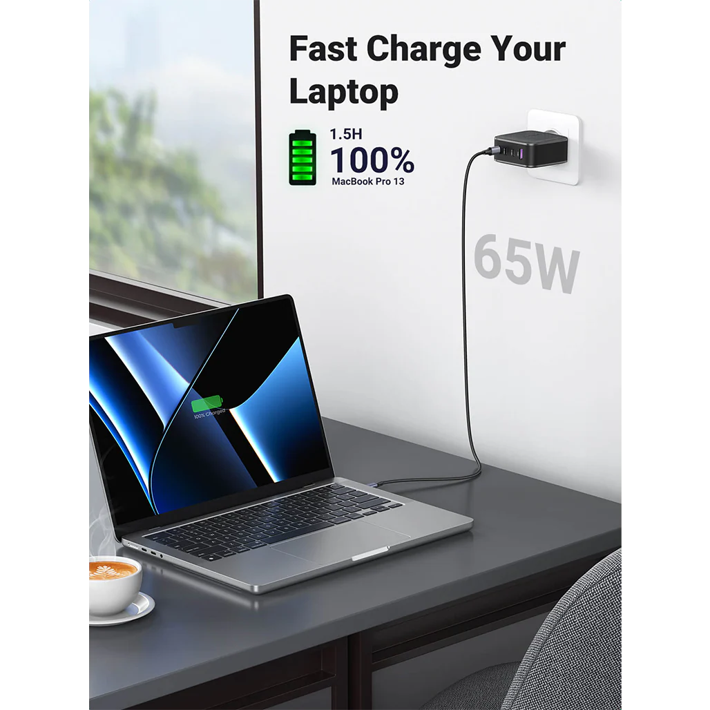 UGREEN 66W USB C Charger - Dual-Port PD Fast Charger, Compact & Powerful for Laptops and Smartphones - Image 2