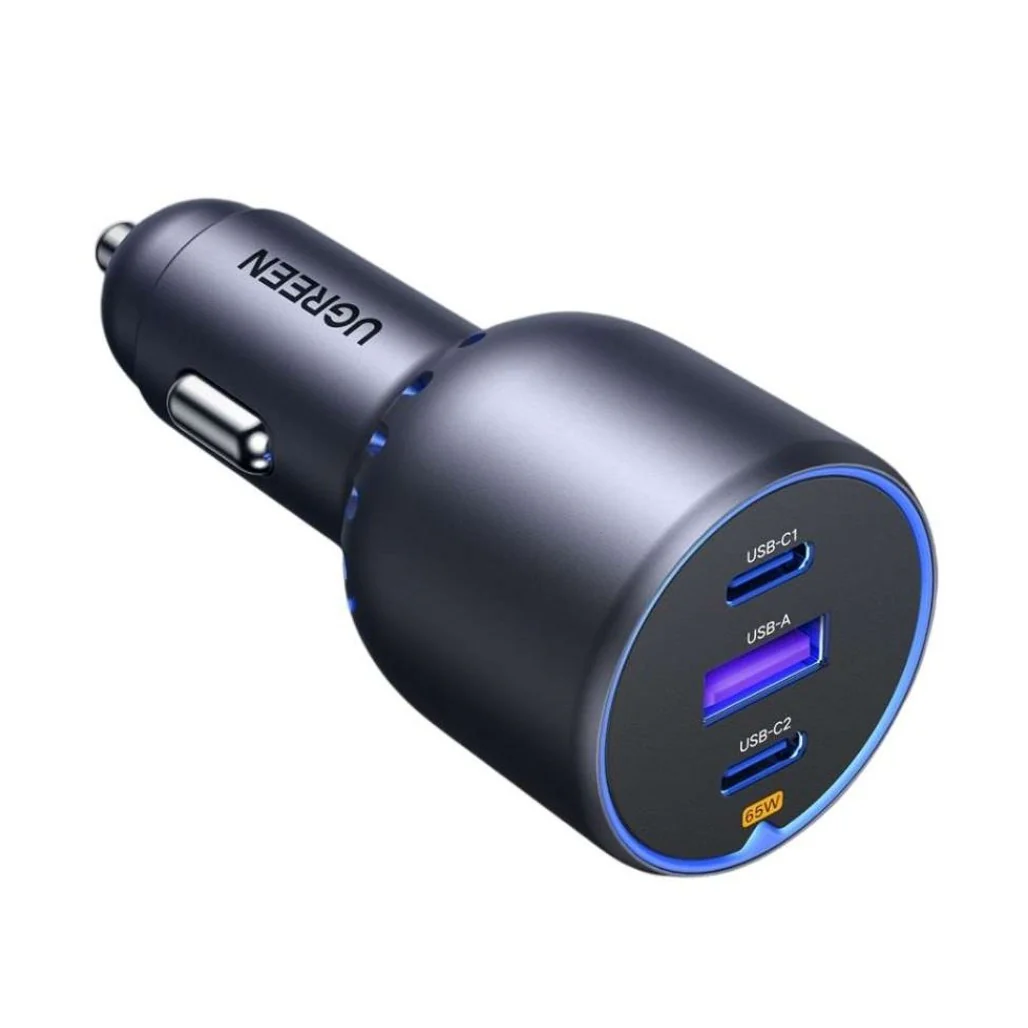 Ugreen 75W Dual Type-C 1x USB Ports Metal Car Charger - 35024 - Image 2