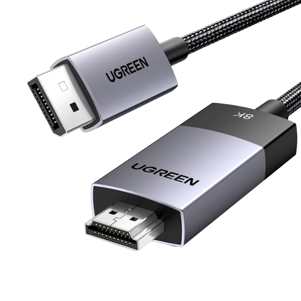 UGREEN 8K DisplayPort 1.4 to HDMI 2.1 Cable – High-Performance DP to HDMI Adapter for 4K 120Hz, 2K 144Hz, and HDR Video