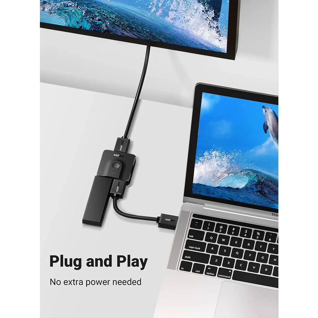 UGREEN Bi-Directional HDMI Switcher & Splitter | 4K 60Hz Support, 2-In-1 HDMI Switch for TV, Monitors, and Projectors - Image 4