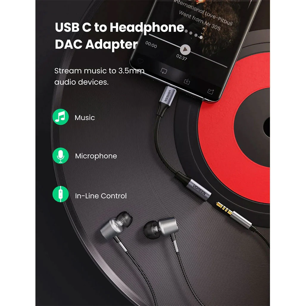 UGreen Braided USB-C to 3.5mm Headphone Adapter | High-Quality Type-C to Audio Jack Converter - Image 4