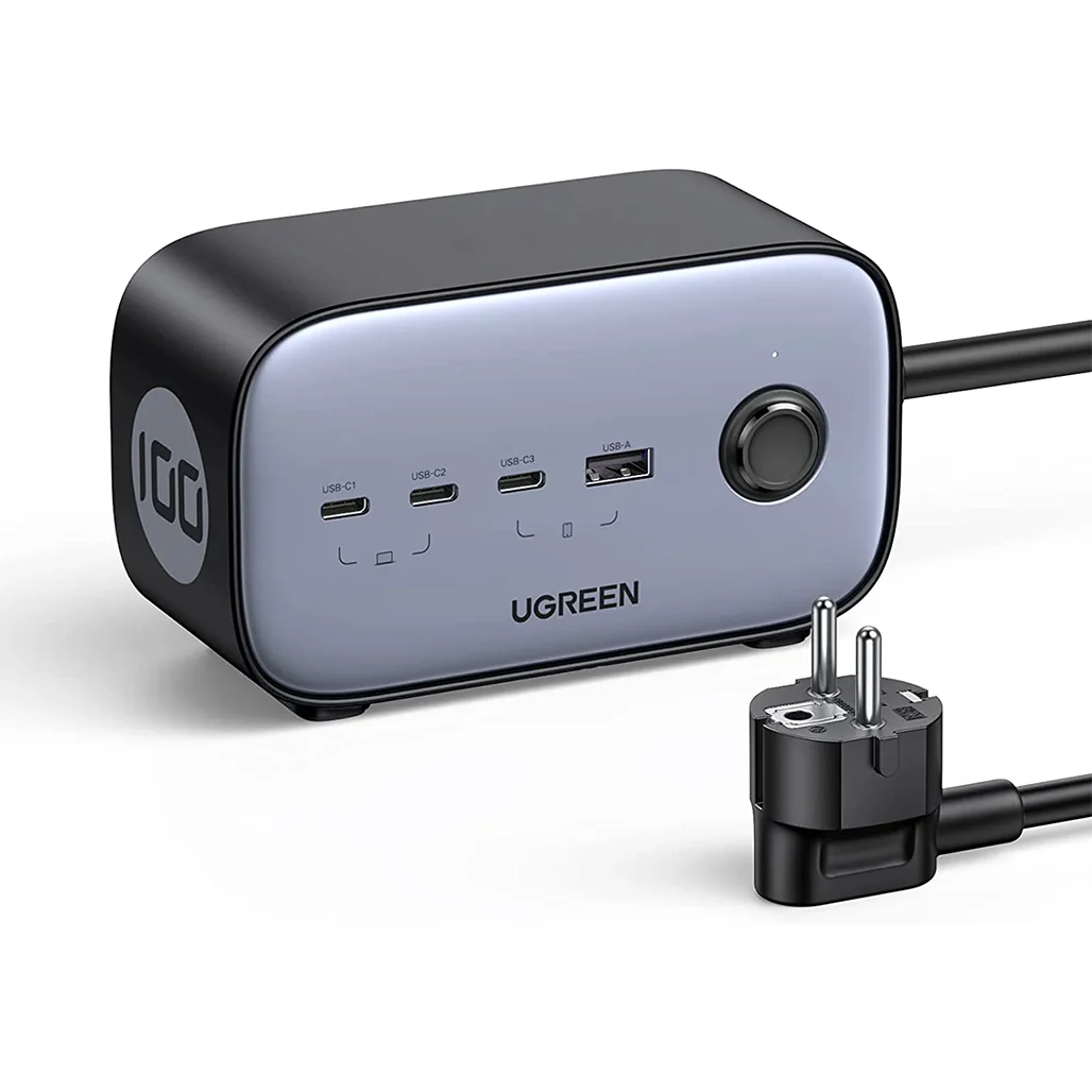 UGREEN DigiNest Pro 100W USB C GaN Power Strip – 6-in-1 Charging Station with 100W USB-C and 3680W AC Outlets - Image 2