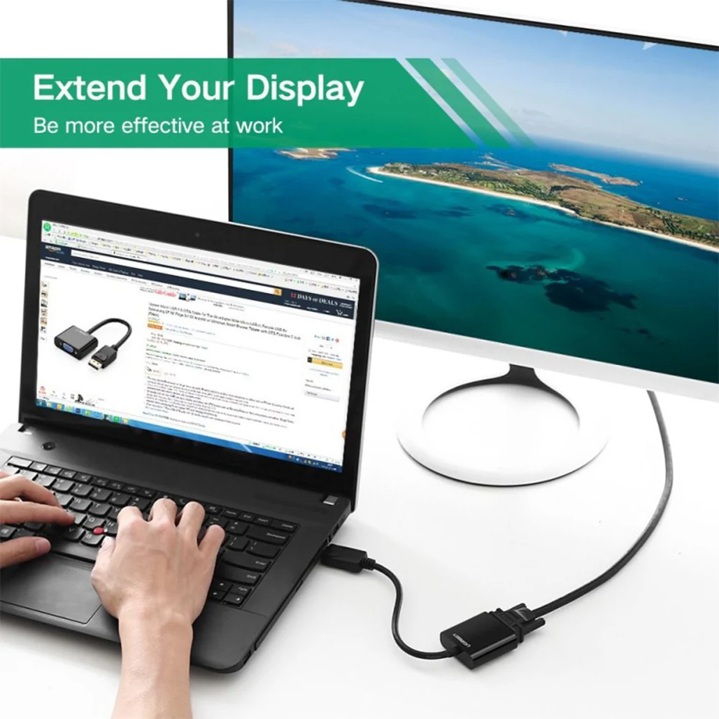 UGREEN DisplayPort to VGA Adapter – High-Definition Connectivity for Seamless Display Compatibility - Image 4