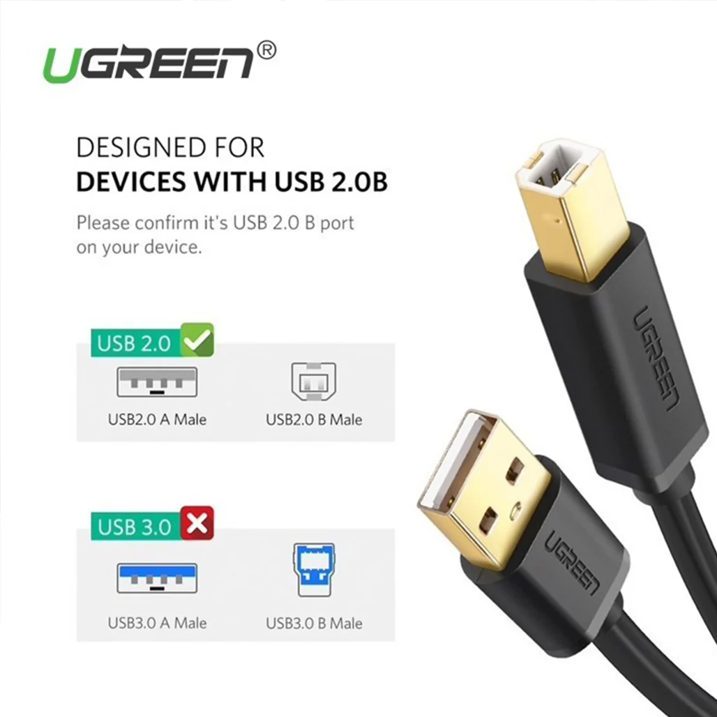UGREEN High-Speed USB Printer Cable – USB-A to USB-B 2.0, 1.5M/5M – Reliable Data Transfer - Image 5