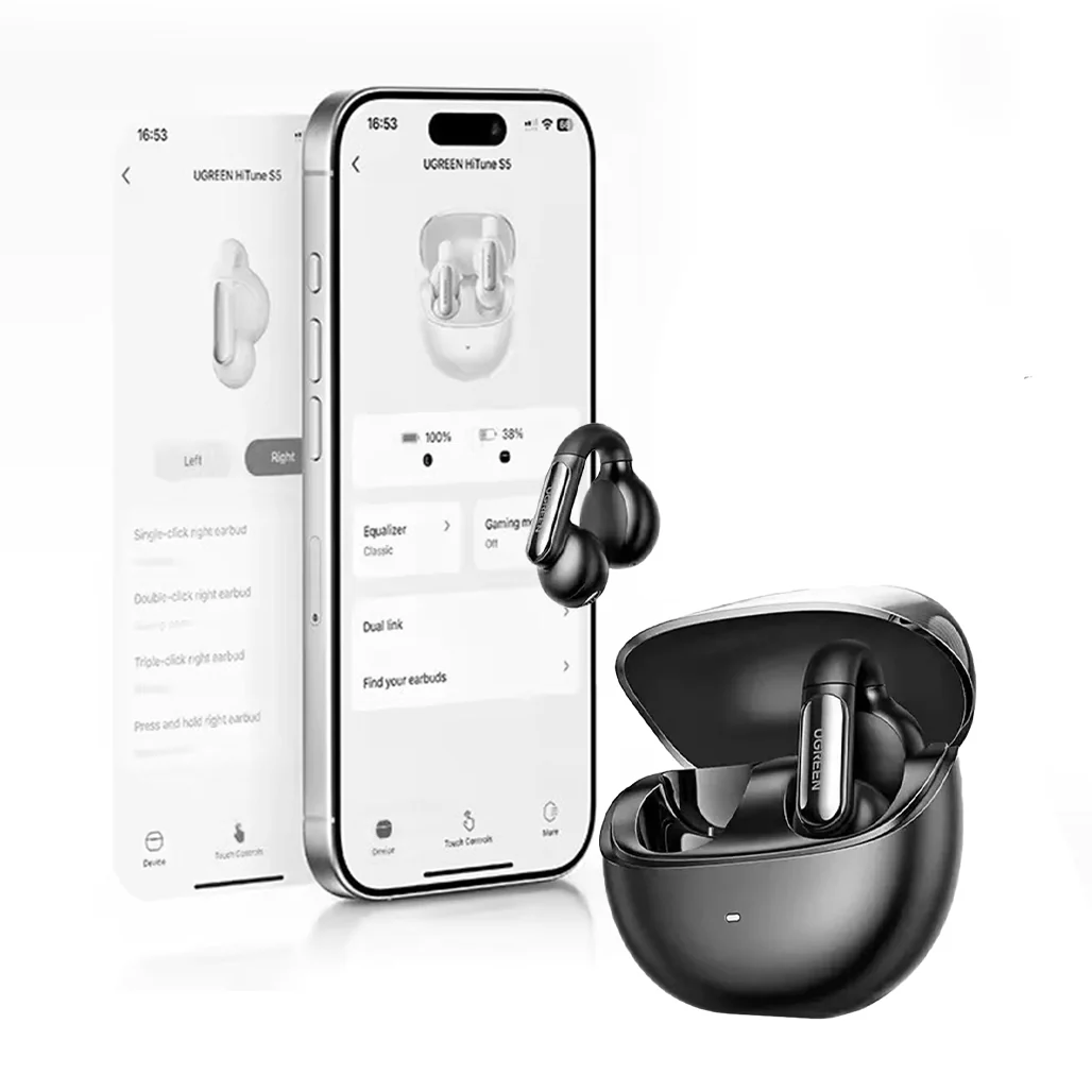 UGREEN HiTune S5 - Open Ear Clip Wireless Earbuds with AI Noise Cancellation - Image 3