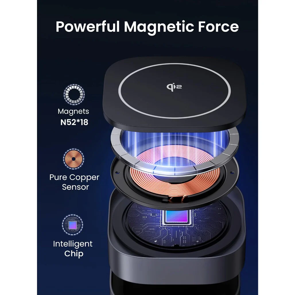 Ugreen 35316 MagFlow 2-in-1 Wireless Charger (Qi2 15W, MagSafe Compatible, Foldable) - Image 5