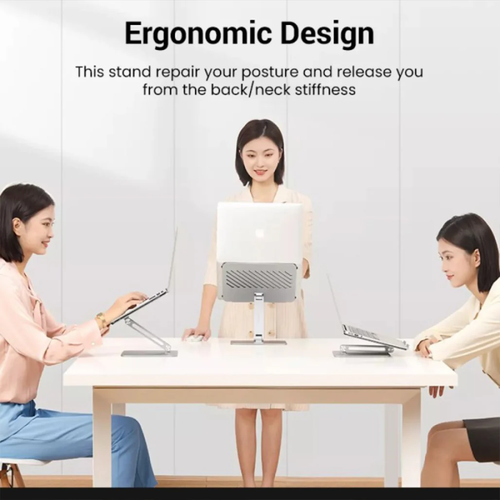 UGREEN Multi-Angle Adjustable Laptop Stand – Ergonomic & Portable Aluminum Riser for Laptops and Tablets - Image 2