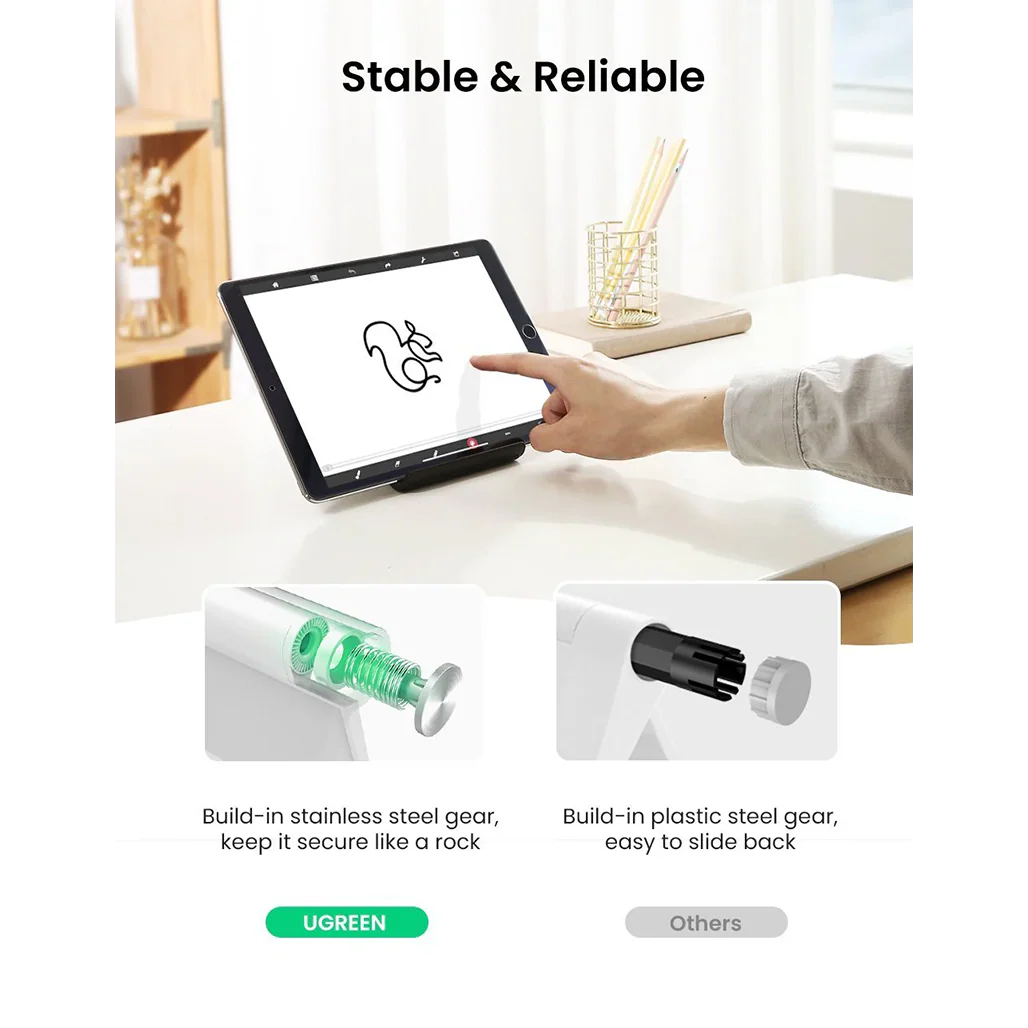 UGREEN Multi-Angle Desk Tablet Stand – Adjustable & Foldable iPad Holder for Tablets, Phones, and E-Readers - Image 4