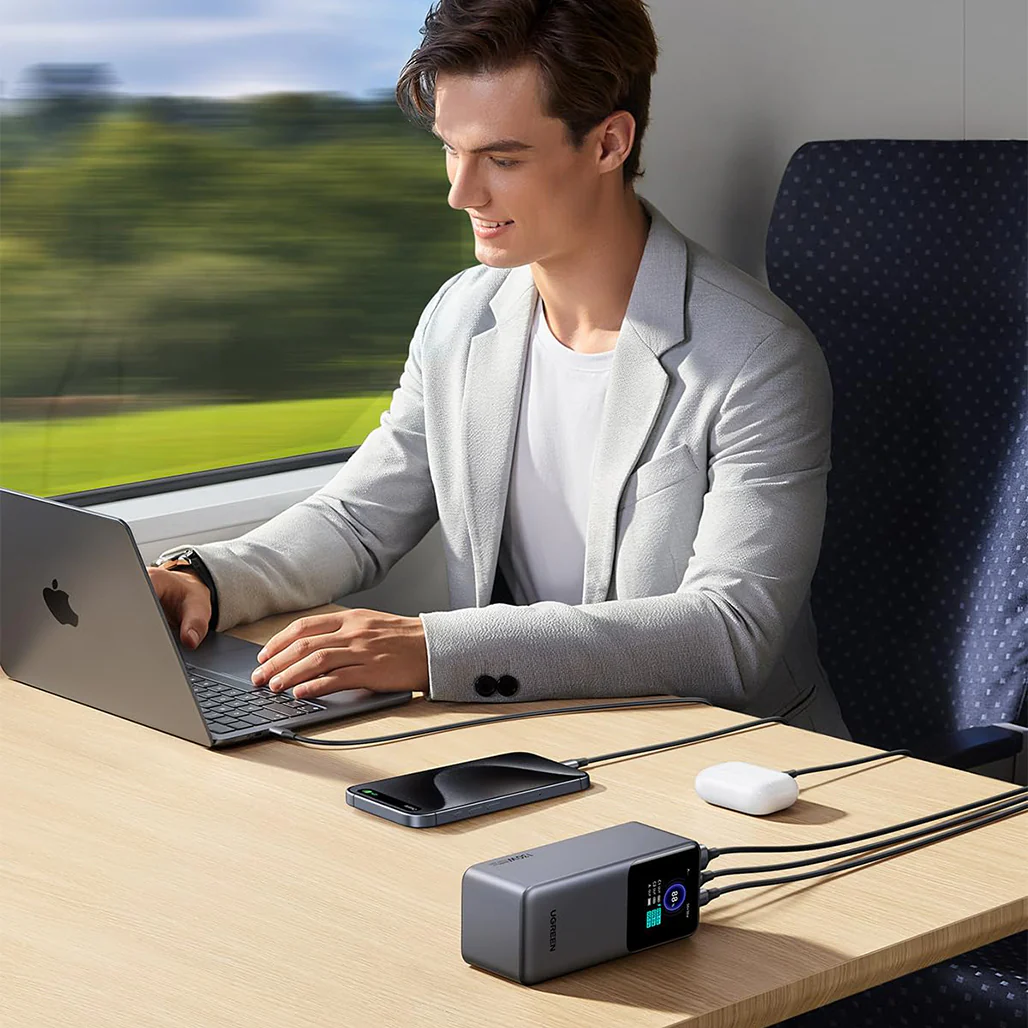 UGREEN Nexode 20000mAh 130W Power Bank with Smart TFT Display and 100W Fast Charging – Airline-Approved for iPhone, MacBook, and More - Image 5