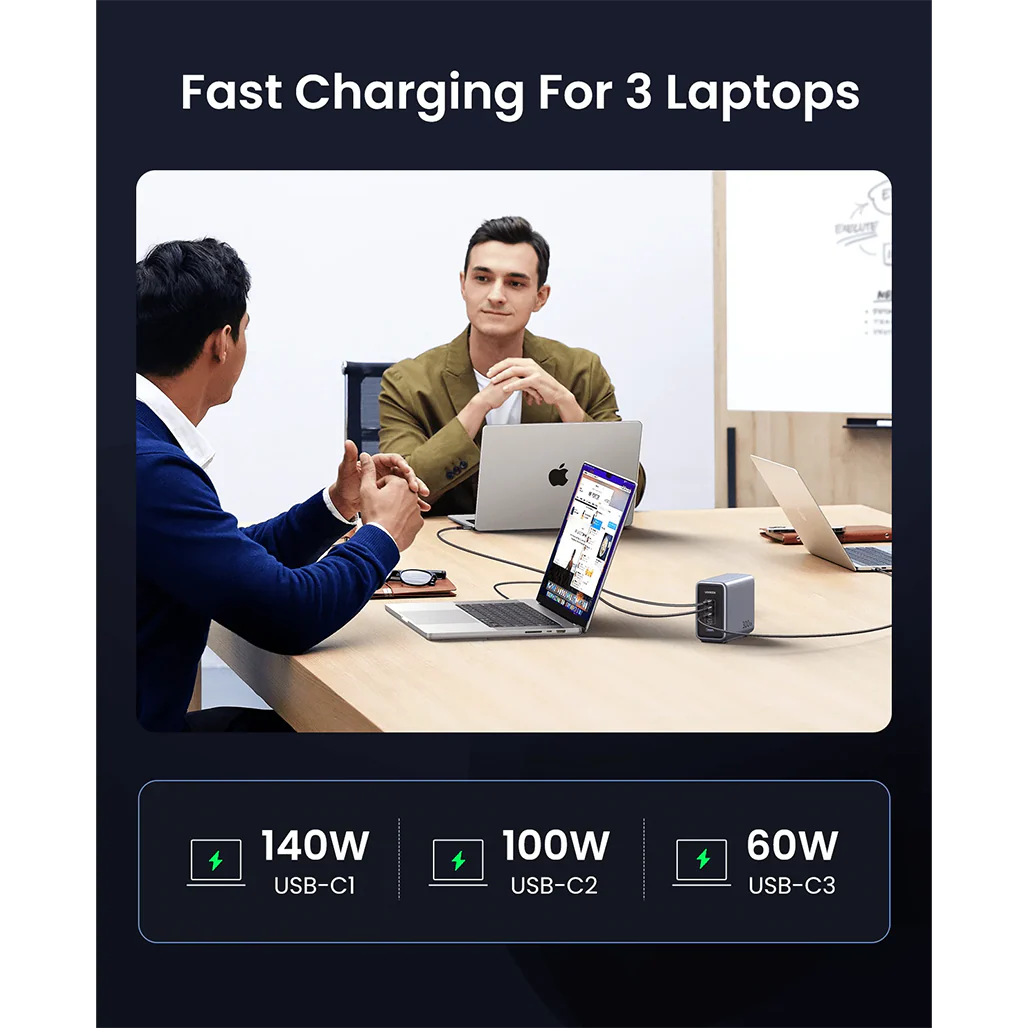Ugreen Nexode 300W USB C GaN Charger - 5-Port Desktop Charger for Laptops, Tablets, and Smartphones - Image 5
