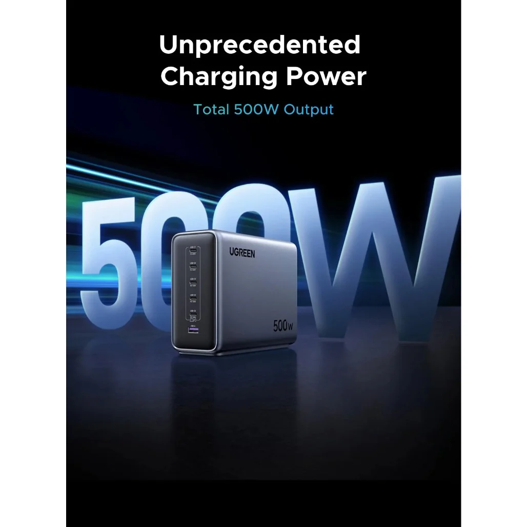 Ugreen Nexode 500W Desktop Charger - 6-Port GaN Power Station - Image 7