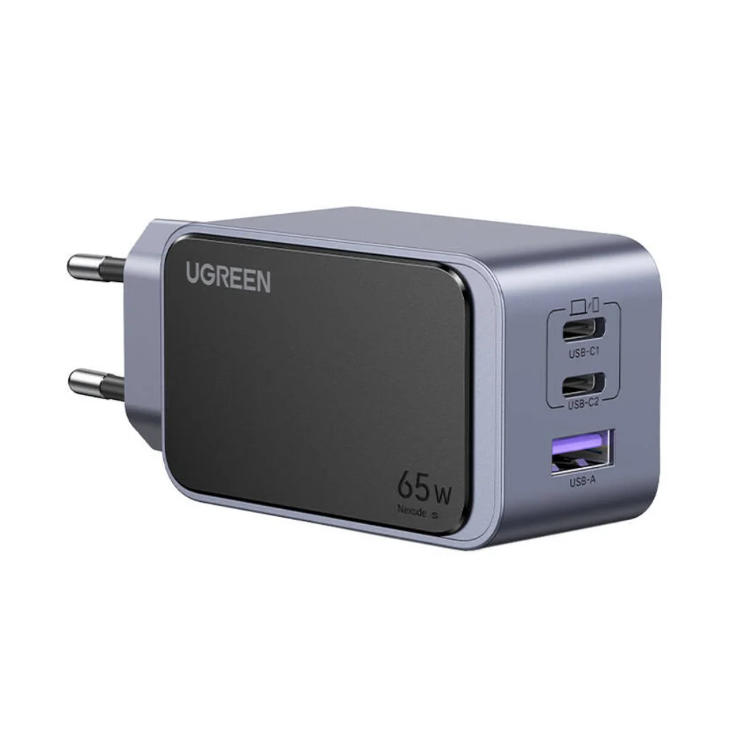 Ugreen Nexode S 65W GaN Fast Charger 3-Port USB-C Wall Charger 2 USB-C PD 1 USB-A