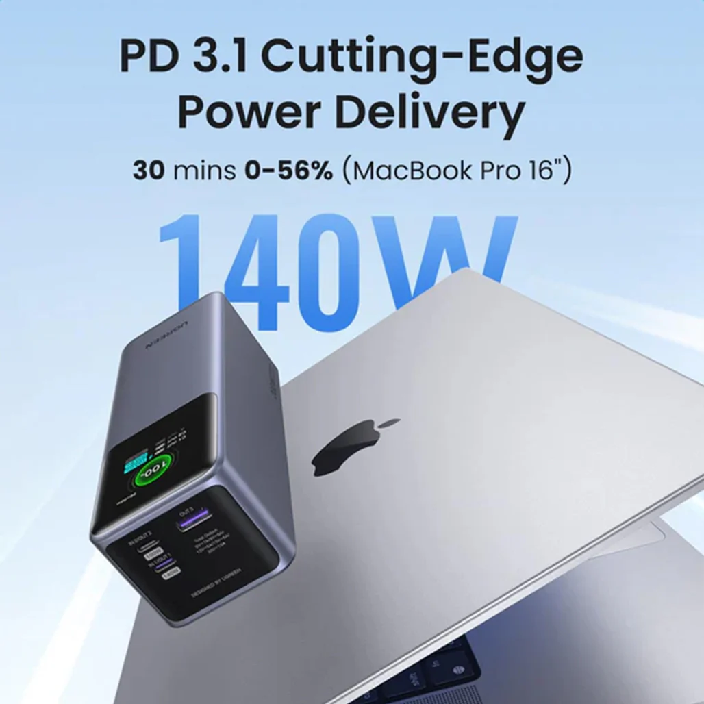 UGREEN Nexode Power Bank 25000mAh 200W – High-Capacity Portable Charger with PD 3.1, Dual USB-C Ports, and Universal Compatibility - Image 3